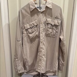 Columbia PFG Men's Fishing Button Down Shirt - Tan